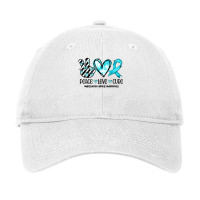 Peace Love Cure Myasthenia Gravis Awareness T Shirt Adjustable Cap | Artistshot