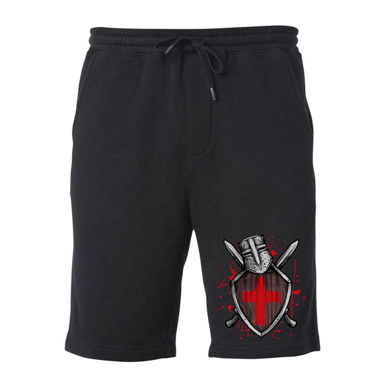 Templar Knight Crusader Crusades Fleece Short | Artistshot