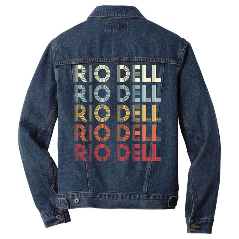 Rio Dell California Rio Dell Ca Retro Vintage Text T Shirt Men Denim Jacket | Artistshot