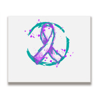 Retro Purple Green Ribbon National Hospice Palliative Care T Shirt Metal Print Horizontal | Artistshot