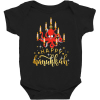 Happy Hanukkah Octopus Menorah Gift T  Shirt Happy Hanukkah Octopus Me Baby Bodysuit | Artistshot