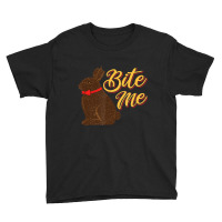 Bite Me Chocolate Bunny Missing Part Ear Youth Tee | Artistshot