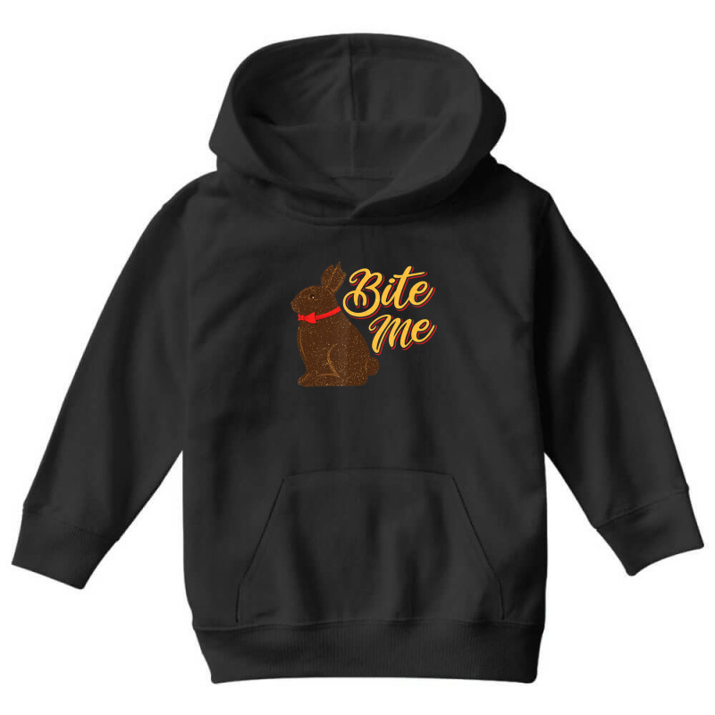 Bite Me Chocolate Bunny Missing Part Ear Youth Hoodie by Coble Spellman | Artistshot