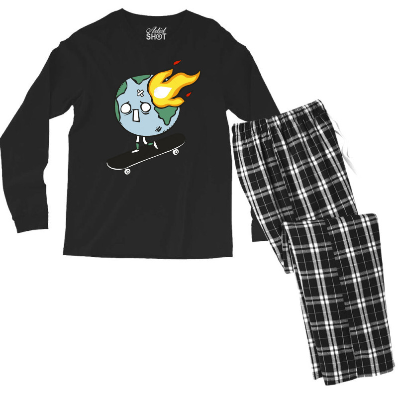 World Skateboarding, World Skateboarding Art, World Skateboarding Pain Men's Long Sleeve Pajama Set by SHOP8UY | Artistshot