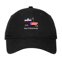 Half Puerto Rican Half Dominican Flag Map Combined Pr Rd Long Sleeve T Adjustable Cap | Artistshot