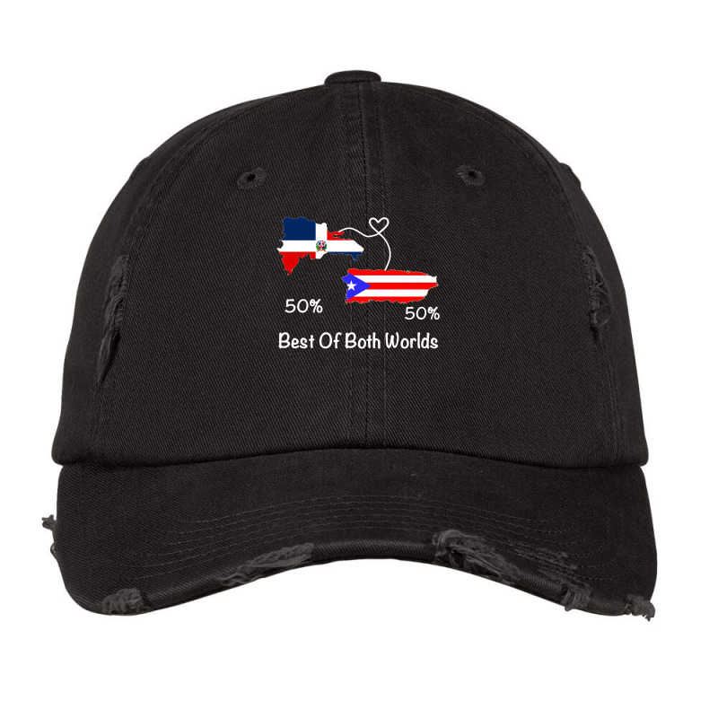 Half Puerto Rican Half Dominican Flag Map Combined Pr Rd Long Sleeve T Vintage Cap by cm-arts | Artistshot