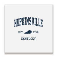 Hopkinsville Kentucky Ky Vintage Athletic Navy Sports Design T Shirt Metal Print Square | Artistshot