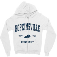 Hopkinsville Kentucky Ky Vintage Athletic Navy Sports Design T Shirt Zipper Hoodie | Artistshot