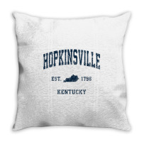 Hopkinsville Kentucky Ky Vintage Athletic Navy Sports Design T Shirt Throw Pillow | Artistshot