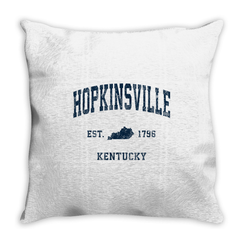 Hopkinsville Kentucky Ky Vintage Athletic Navy Sports Design T Shirt Throw Pillow | Artistshot