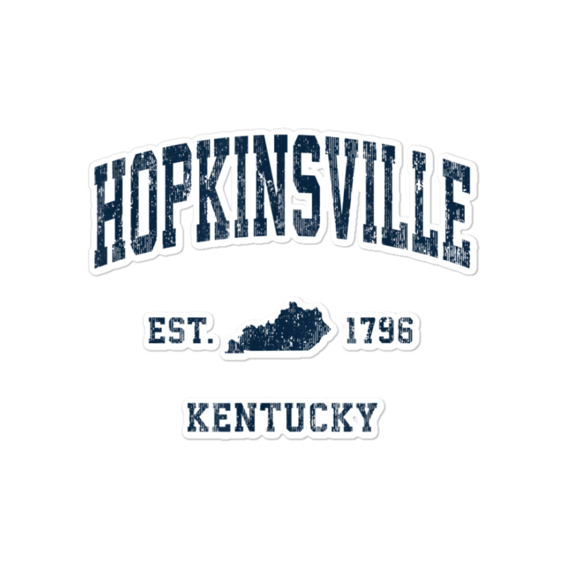 Hopkinsville Kentucky Ky Vintage Athletic Navy Sports Design T Shirt Sticker | Artistshot