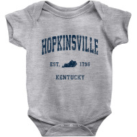 Hopkinsville Kentucky Ky Vintage Athletic Navy Sports Design T Shirt Baby Bodysuit | Artistshot