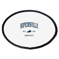 Hopkinsville Kentucky Ky Vintage Athletic Navy Sports Design T Shirt Oval Patch | Artistshot