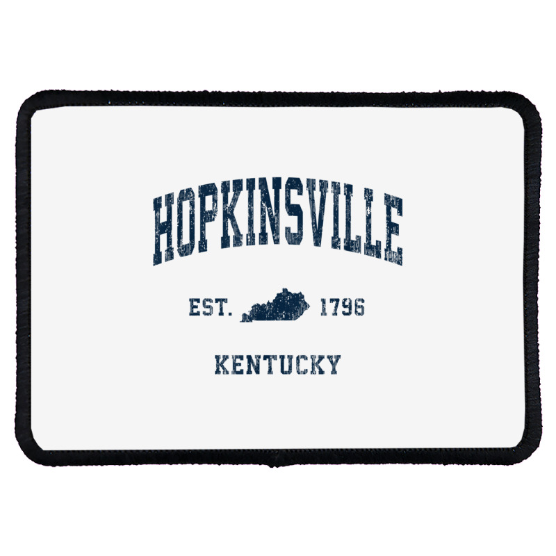 Hopkinsville Kentucky Ky Vintage Athletic Navy Sports Design T Shirt Rectangle Patch | Artistshot