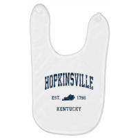 Hopkinsville Kentucky Ky Vintage Athletic Navy Sports Design T Shirt Baby Bibs | Artistshot