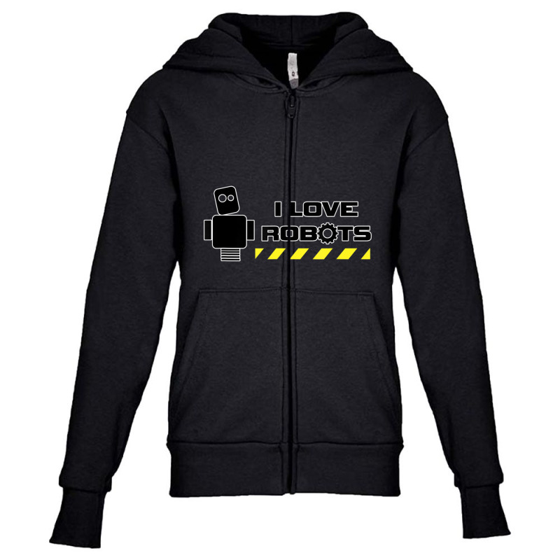 I Love Robots Technology Youth Zipper Hoodie | Artistshot