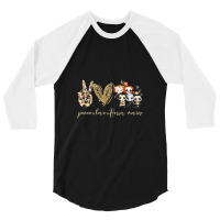 Peace Love Horror 3/4 Sleeve Shirt | Artistshot