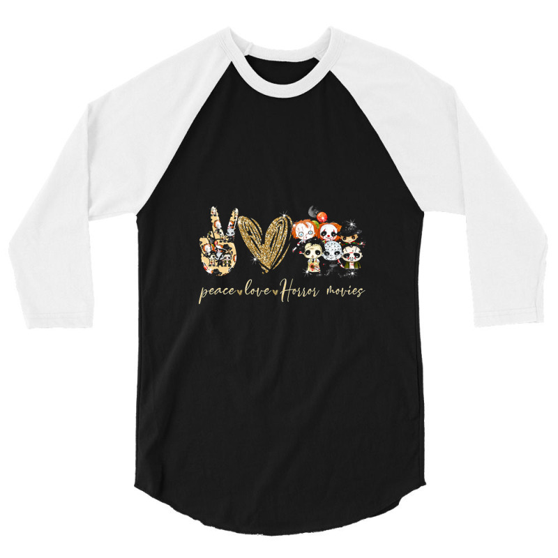 Peace Love Horror 3/4 Sleeve Shirt | Artistshot