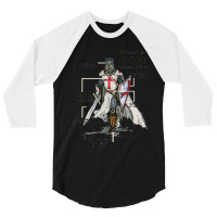 Templar Shield Cross Medieval Warrior Sword Knights Templar Armor Of G 3/4 Sleeve Shirt | Artistshot