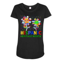 Hispanic Heritage Month Flower Kids Latin Flags T Shirt Maternity Scoop Neck T-shirt | Artistshot