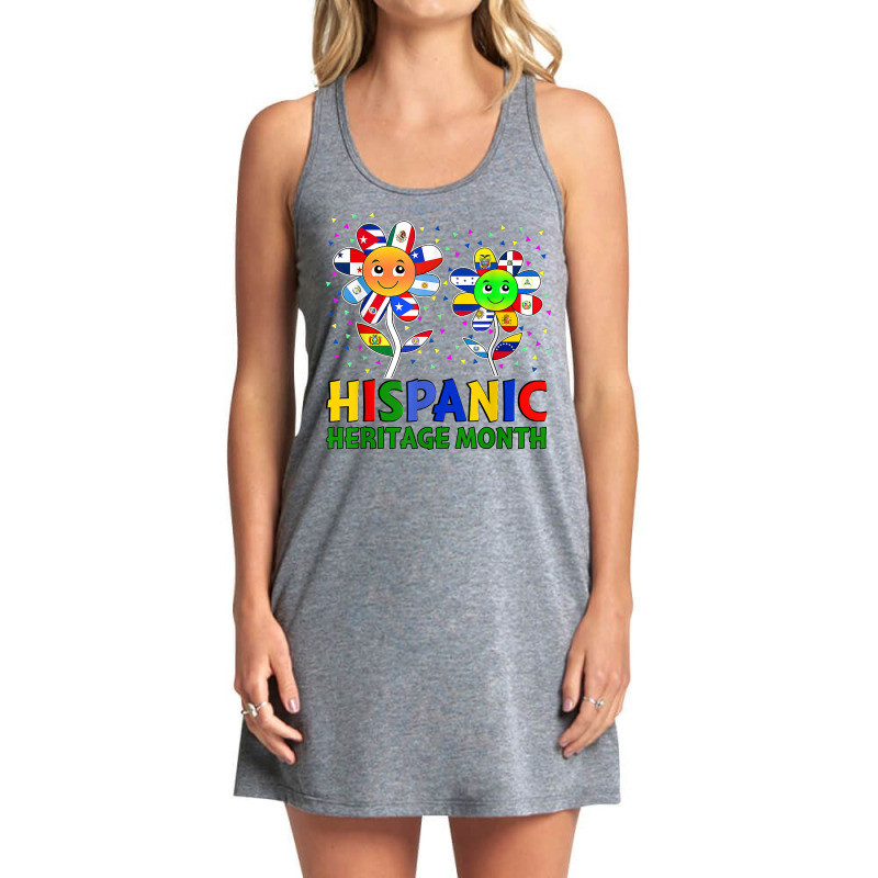 Hispanic Heritage Month Flower Kids Latin Flags T Shirt Tank Dress by cm-arts | Artistshot