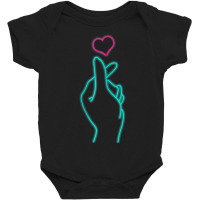 Womens K-pop Heart Hand Symbol K-drama Korean Pop Music Fan Baby Bodysuit | Artistshot