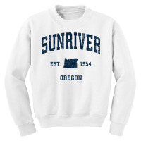 Sunriver Oregon Or Vintage Athletic Navy Sports Design T Shirt Youth Sweatshirt | Artistshot