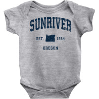 Sunriver Oregon Or Vintage Athletic Navy Sports Design T Shirt Baby Bodysuit | Artistshot