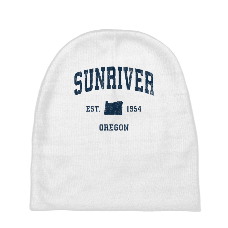 Sunriver Oregon Or Vintage Athletic Navy Sports Design T Shirt Baby Beanies by nealegmruland1 | Artistshot