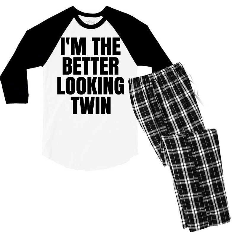 I'm The Better Looking Twin Men's 3/4 Sleeve Pajama Set | Artistshot