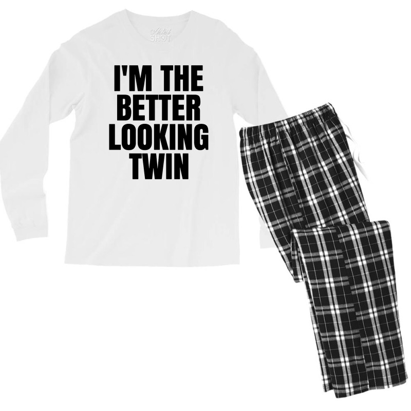 I'm The Better Looking Twin Men's Long Sleeve Pajama Set | Artistshot