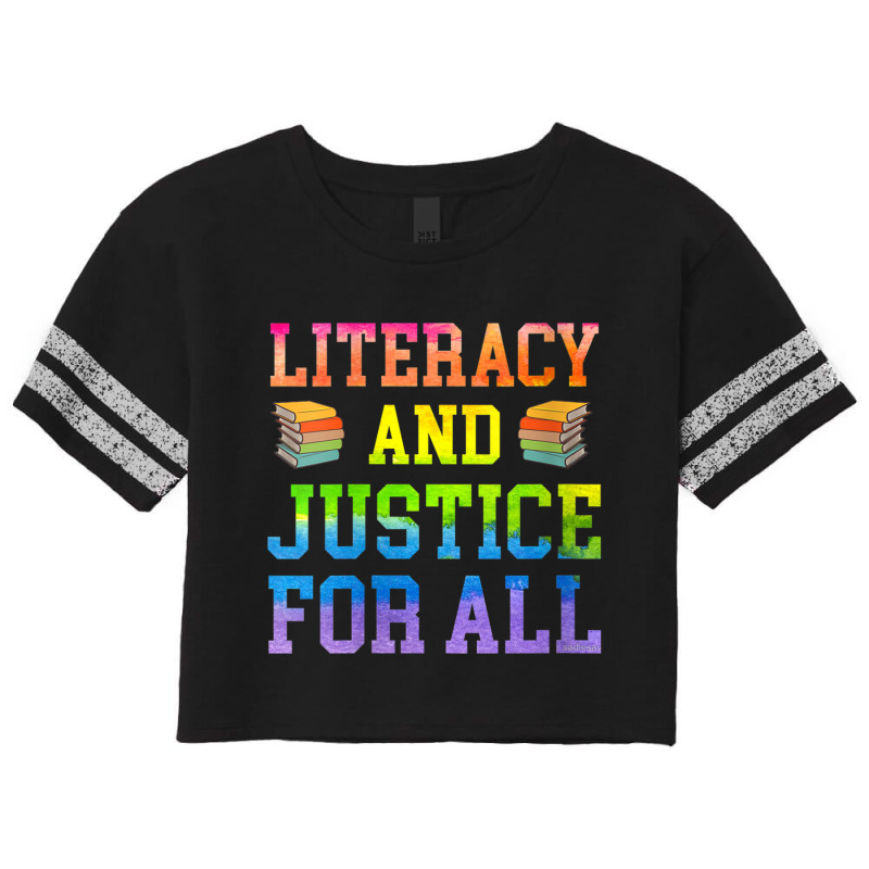 Womens Literacy And Justice For All Literacy Teacher Shirt Reading V N Scorecard Crop Tee by cm-arts | Artistshot