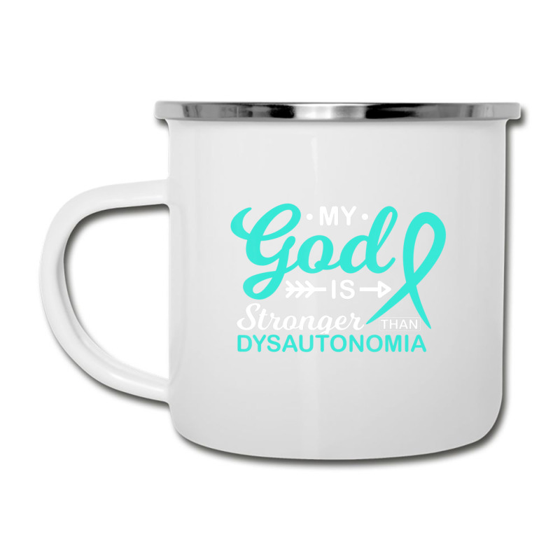 My God Is Stronger Than Dysautonomia Awareness Warrior Camper Cup | Artistshot