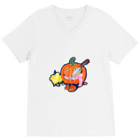 Pumpkin Gutz V-neck Tee | Artistshot