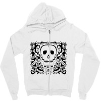 Skull Stencil Zipper Hoodie | Artistshot