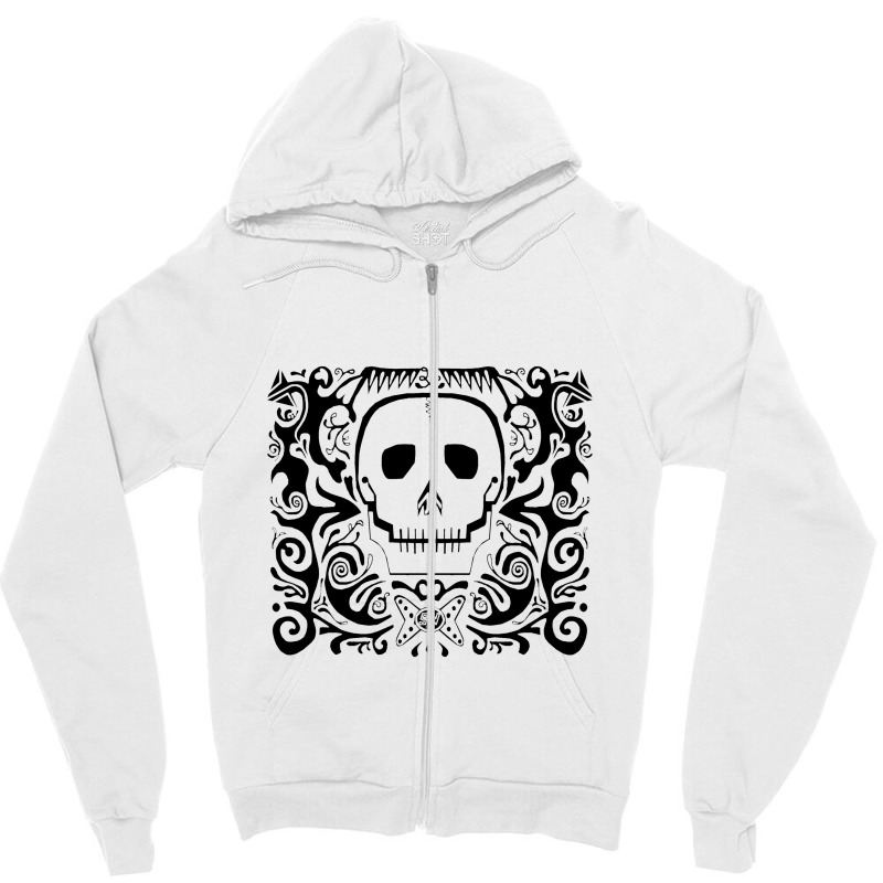 Skull Stencil Zipper Hoodie | Artistshot