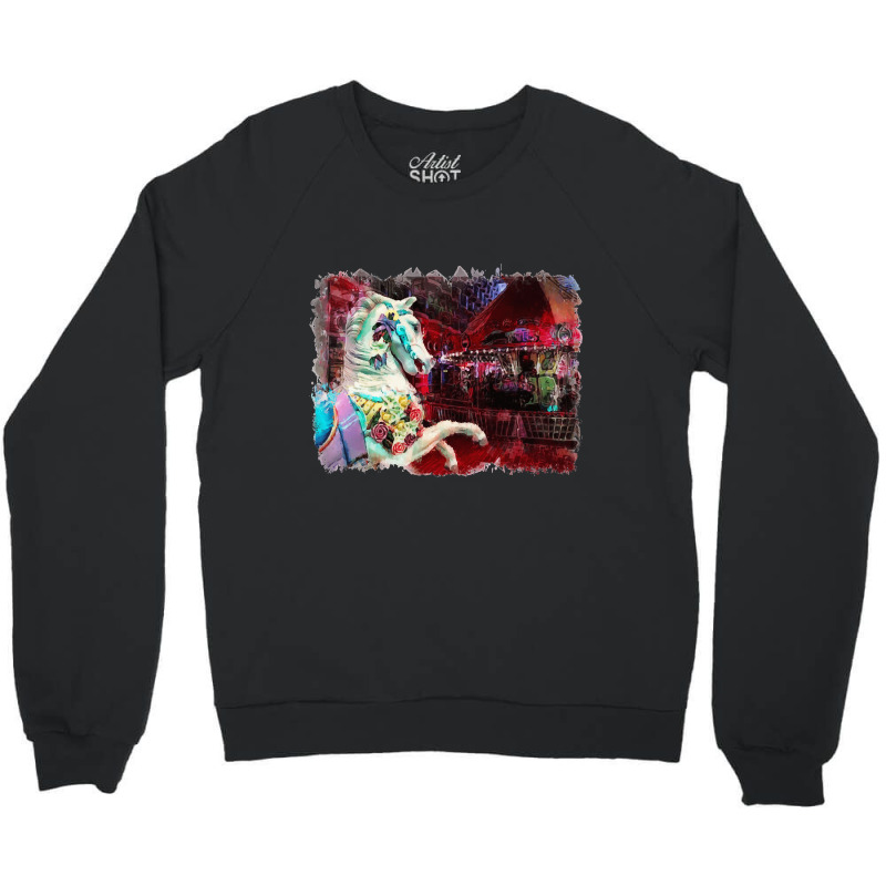 Carousel Horse, Carousel Horse Art, Carousel Horse Vintage, Carousel H Crewneck Sweatshirt | Artistshot