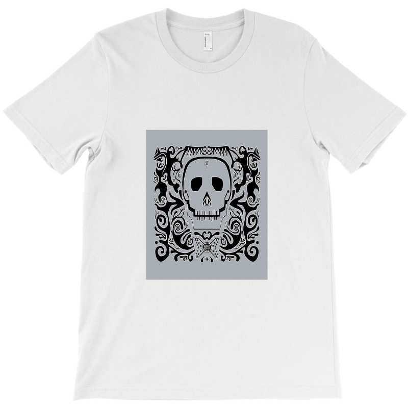 Skull Stencil Cool Grey T-shirt | Artistshot