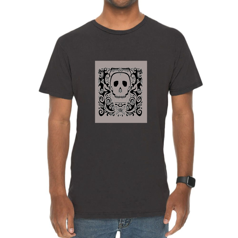 Skull Stencil Warm Grey Vintage T-shirt | Artistshot