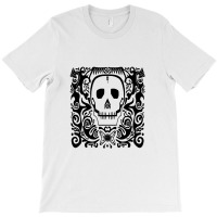 Skull Stencil White Throw T-shirt | Artistshot