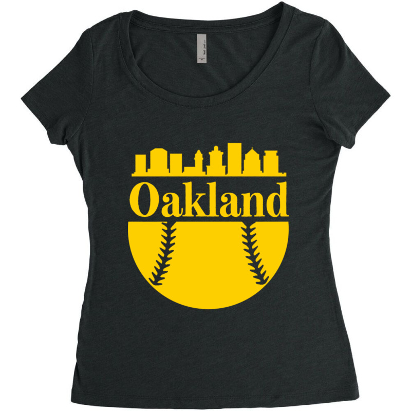 Oakland Baseball Women's Triblend Scoop T-shirt by Kanjolen689 | Artistshot