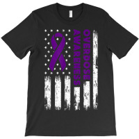 Overdose Awareness Flag Purple Ribbon Addiction Recovery T-shirt | Artistshot