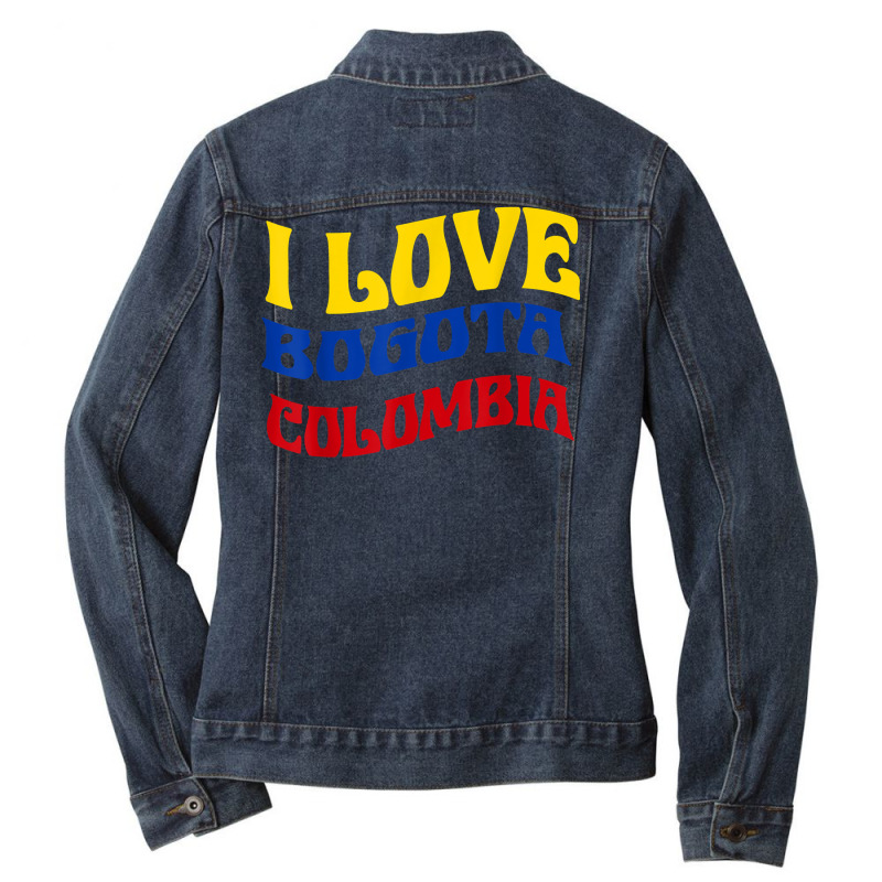 I Love Bogota Colombia Flag Map Colombian Pride Camiseta T Shirt Ladies Denim Jacket by cm-arts | Artistshot