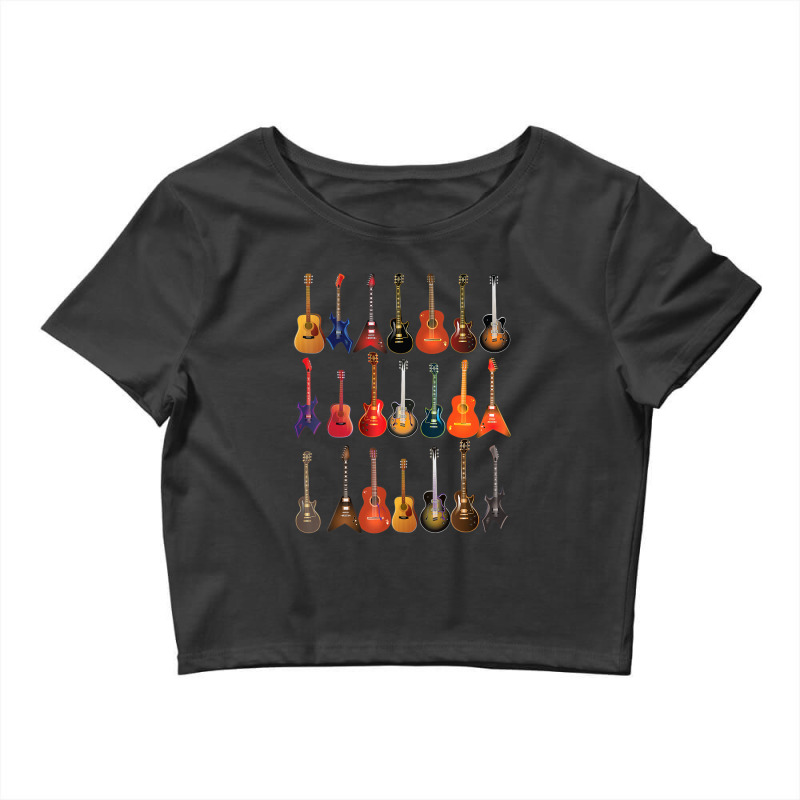 Cute Guitar Rock N Roll Musical Instruments Crop Top by cm-arts | Artistshot