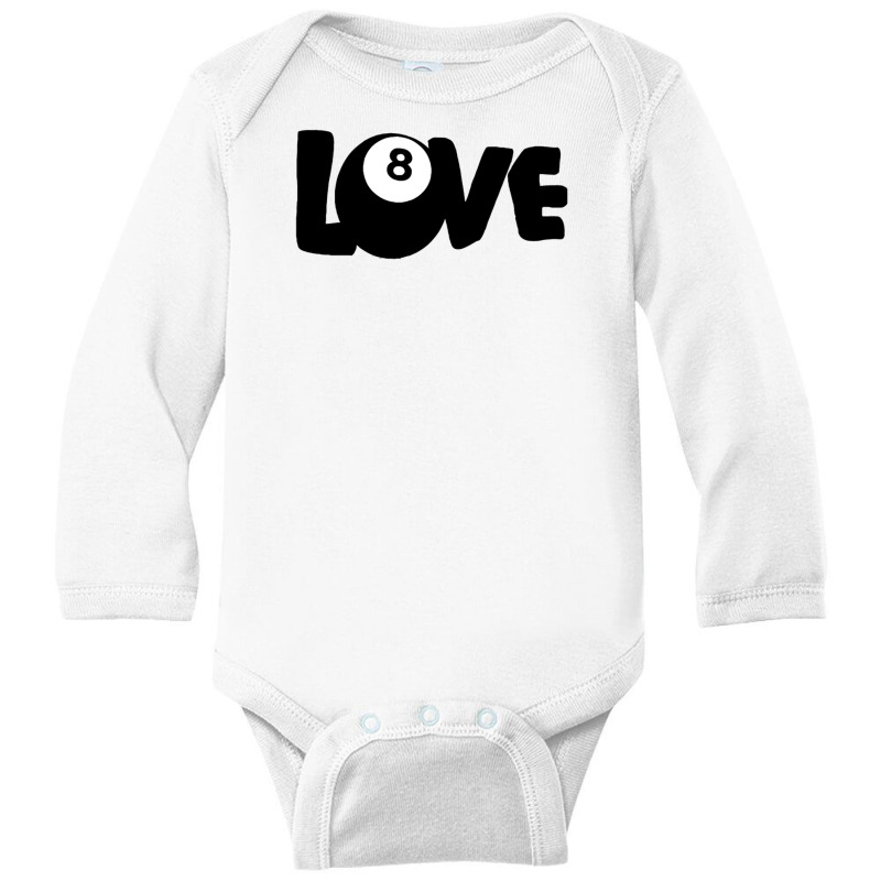 Love 8 (eight) Ball Pool Funny Billiards Long Sleeve Baby Bodysuit | Artistshot