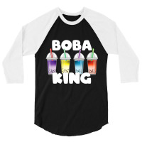 Boba King Tea Tapioca Boba Ball Drink Lover 3/4 Sleeve Shirt | Artistshot