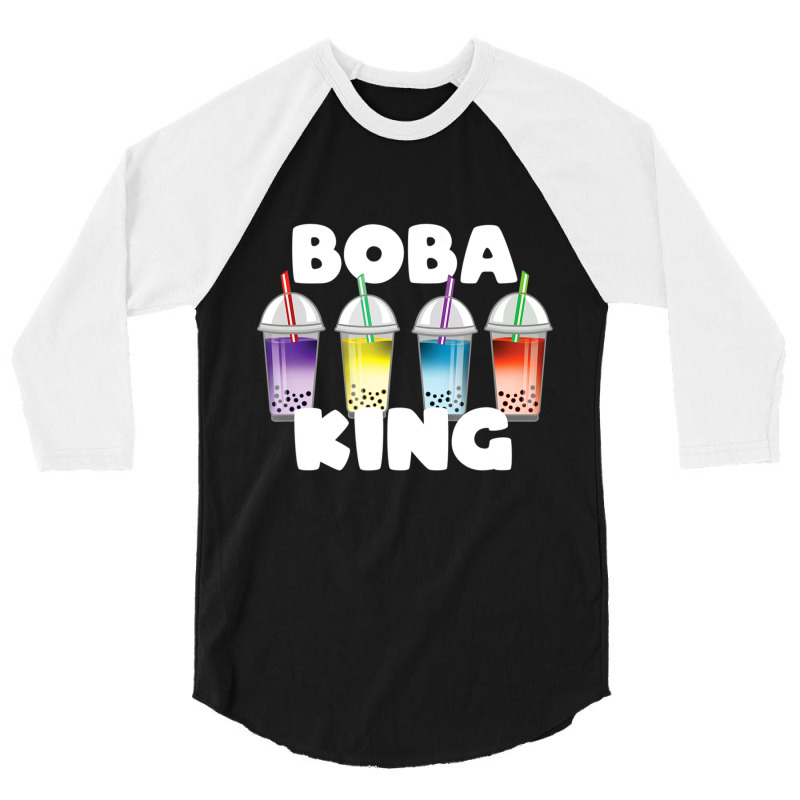 Boba King Tea Tapioca Boba Ball Drink Lover 3/4 Sleeve Shirt by Coble Spellman | Artistshot