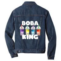 Boba King Tea Tapioca Boba Ball Drink Lover Men Denim Jacket | Artistshot