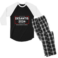 Desantis 2024 Make America Florida T Shirtdesantis 2024 Make America F Men's 3/4 Sleeve Pajama Set | Artistshot