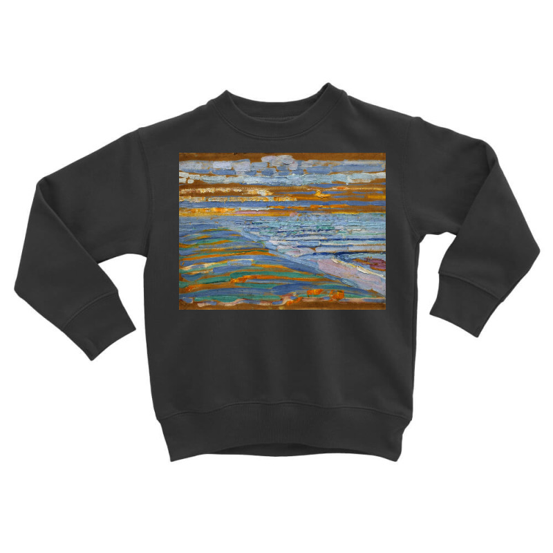 Piet View From The Dunes With Beach And Piers Domburg Toddler Sweatshirt by morganteagan74 | Artistshot